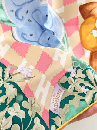Hermes silk picnic scarf 90 cm
