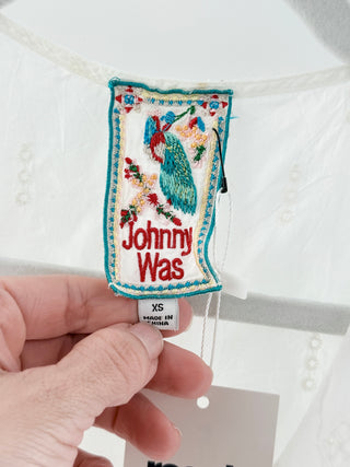 Johny Was embroidered top, XS - oversized