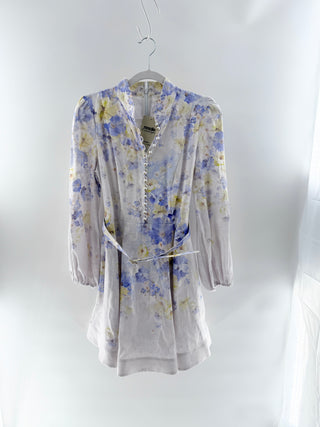 Zimmermann linen pearl accented dress, belted, 2 / medium
