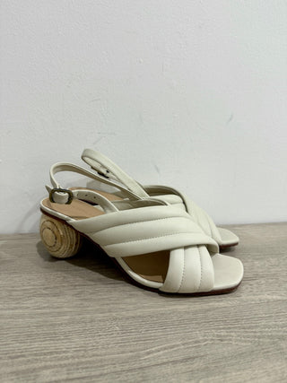 Huma Blanco Franny Wooden Heel Slingback Sandals Bone Women's Size 40 / US 9.5