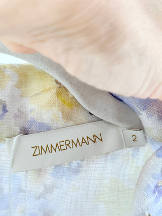 Zimmermann linen pearl accented dress, belted, 2 / medium