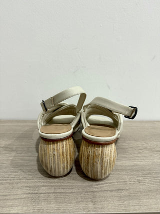 Huma Blanco Franny Wooden Heel Slingback Sandals Bone Women's Size 40 / US 9.5
