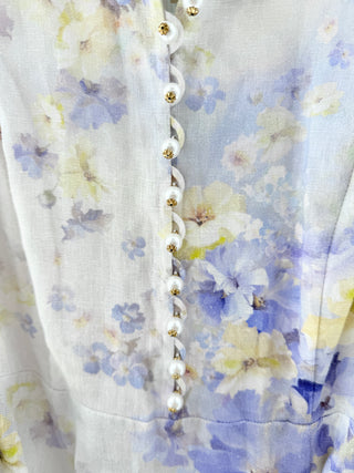 Zimmermann linen pearl accented dress, belted, 2 / medium