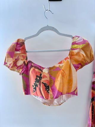 By Nicola Crop top & Maxi skirt with fruit print, 8