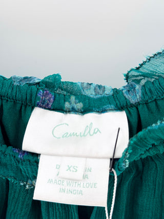 Camilla Emerald Silk Mini Dress, XS