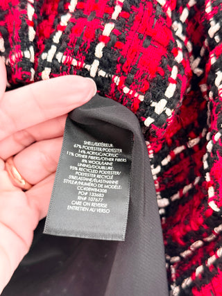 Alice & Olivia Mera Plaid Pleated Tweed Jacket & Mini Skirt, 6