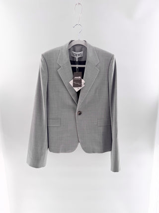 Loewe Single-Breasted Wool Tailored Blazer, 40