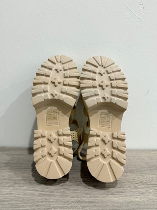 NWOT Dolce Vita Lasly Fisherman Chunky Platform Raffia Sandals Natural Women 9.5