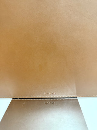 Gucci large monogram embroidered zipper pouch