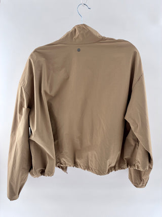 Calia Long Sleeve Full Zip Parachute Windbreaker Crop Jacket Tan Women's Size XL