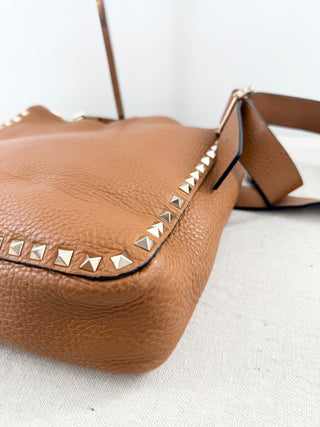 Valentino rockstud messenger leather bag