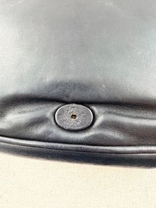 Chanel vintage leather flap bag with stitched CC and chain strap