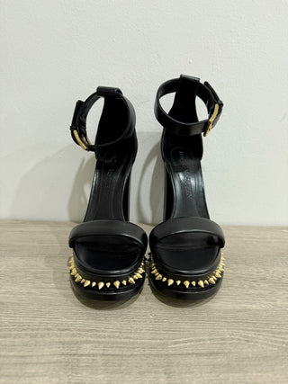NWOT Alexander McQueen 130mm Spiked Leather Platform Sandals Black Womens 39 / 9