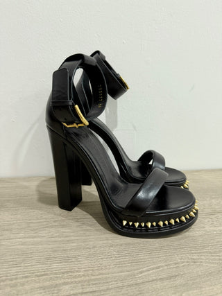 NWOT Alexander McQueen 130mm Spiked Leather Platform Sandals Black Womens 39 / 9