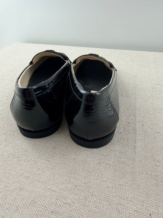 Chanel Patent Leather CC Slip On Mocassin Loafers Flat Black Women's Size EU 37