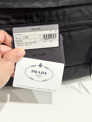 Prada large studded nylon belt bum bag