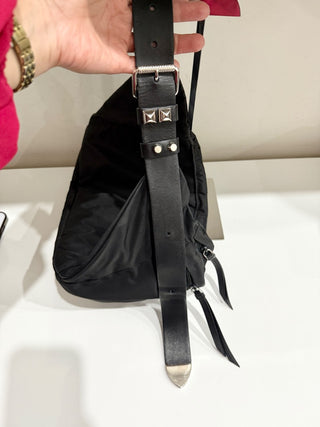 Prada large studded nylon belt bum bag