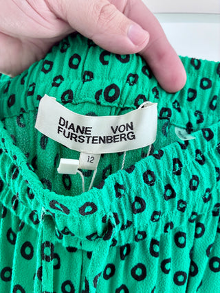 Diane von Furstenberg denise pattern pants wide leg, 12