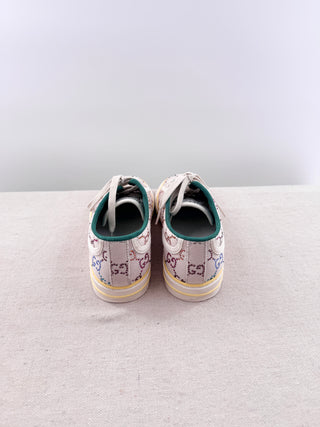 Gucci Tennis 1977 Crystal GG Monogram Canvas Low-Top Sneakers Beige Womens EU 39