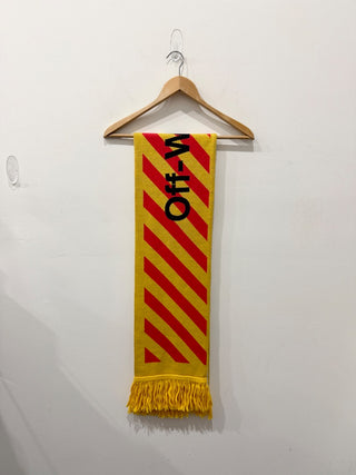 Off-White Arrows Diagonal Stripe Fringe Trim Neck Scarf Yellow/Orange