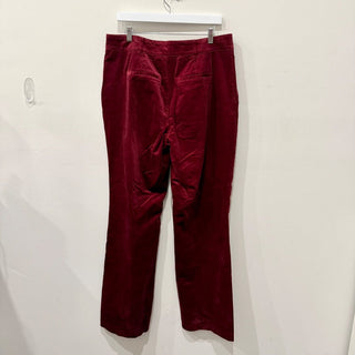 NYDJ High Waisted Velvet Straight Leg Trousers Pants Wild Currant Women's 12