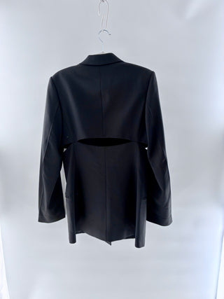 Helmut Lang Stretch Wool Waist Cut-Out Blazer, 8