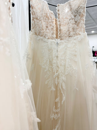 Selinci Cream Wedding Dress with beading and mesh, 2