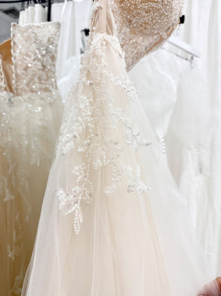 Selinci Cream Wedding Dress with beading and mesh, 2