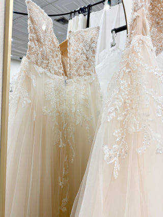 Selinci Cream Wedding Dress with beading and mesh, 2