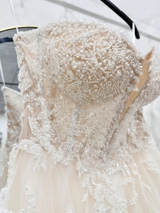 Selinci Cream Wedding Dress with beading and mesh, 2