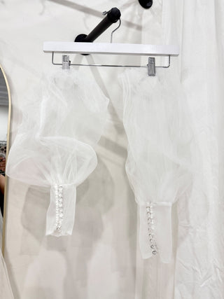 Selinci Cream Wedding Dress with beading and mesh, 2