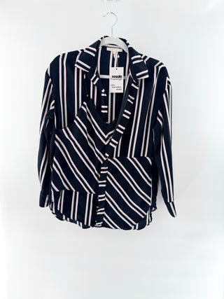 Maje striped faux layer button down top, 1 / S