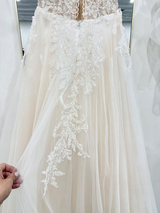 Selinci Cream Wedding Dress with beading and mesh, 2