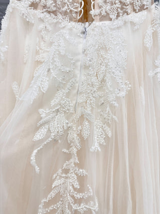 Selinci Cream Wedding Dress with beading and mesh, 2