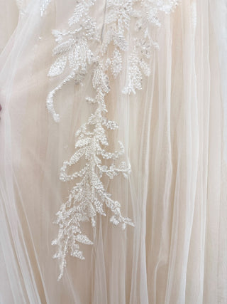 Selinci Cream Wedding Dress with beading and mesh, 2