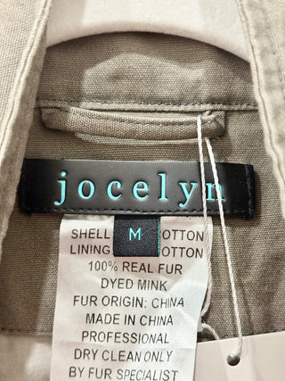 Jocelyn Cotton Star Print Military-Style Utility Shirt Jacket Green Women Medium