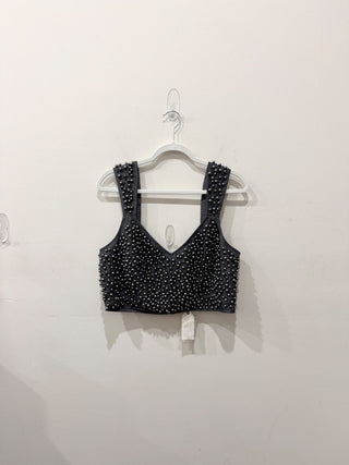 Anthropologie pearl embellished crop top, 14