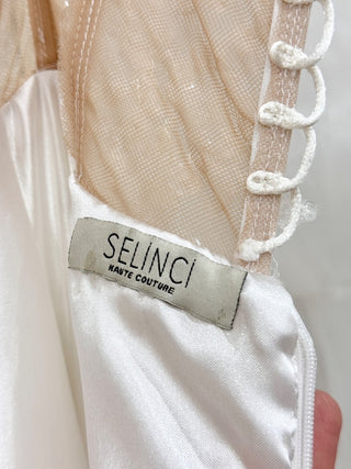 Selinci Cream Wedding Dress with beading and mesh, 2