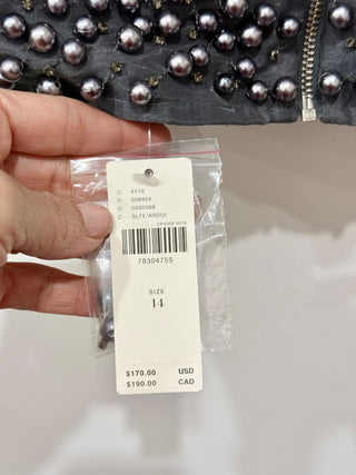 Anthropologie pearl embellished crop top, 14