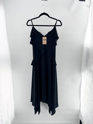 BCBG Max azria long ruffle dress, XXS - runs large