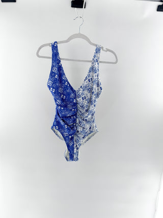 Solid & Striped tile print one piece swimsuit, M