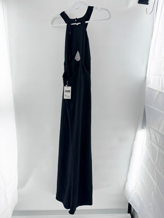 Aidan Mattox Sleeveless Cutout Halter Neck Mermaid Gown Black Women's Size 8