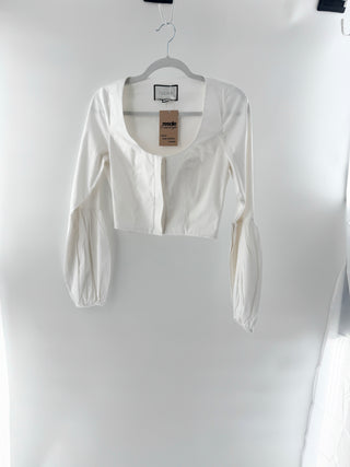 Alexis cotton crop puff sleeve top, S