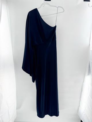 Significant Other Kelsie Satin One Shoulder Maxi Gown Midnight Blue Women's 6