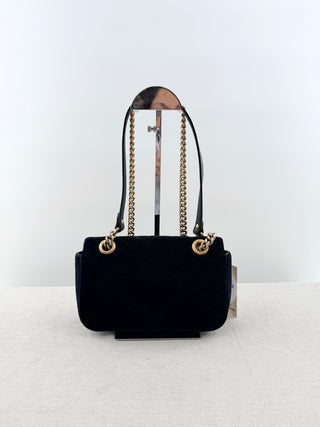 Gucci quilted velvet marmont bag small