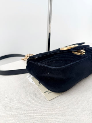 Gucci quilted velvet marmont bag small
