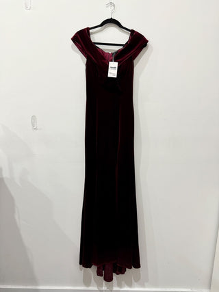 Avery G Off the Shoulder Velvet Cocktail Mermaid Gown Burgundy Women's Size 4