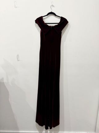 Avery G Off the Shoulder Velvet Cocktail Mermaid Gown Burgundy Women's Size 4