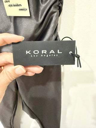 Koral gray shiny jumpsuit NWT, XS