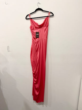 Veronica Beard Natasha Satin Draped Ruched Midi Dress Coral Pink Women's Size 0